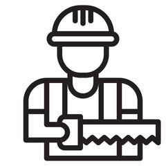 Carpenter outline style icon
