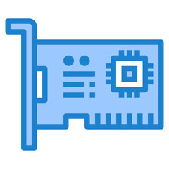 Network Card blue style icon