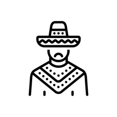 Black line icon for hispanic