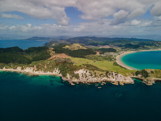 Fototapeta premium Landscapes of the Coromandel Peninsula at low tide