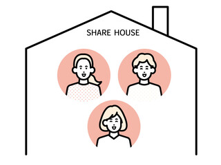 Obraz premium シェアハウスのイラスト