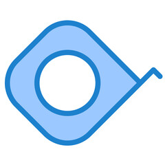 Measuring tape blue style icon