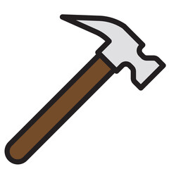Hammer color line style icon