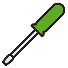 Screwdriver color line style icon