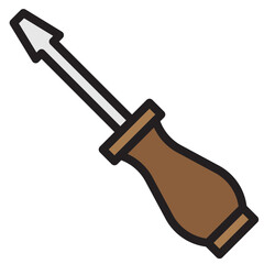 Screwdriver color line style icon