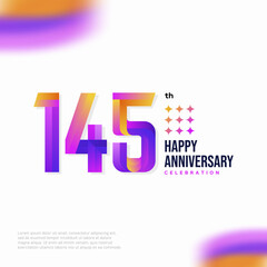 Number 145 logo icon design, 145 birthday logo number, anniversary 145