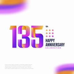 Number 135 logo icon design, 135 birthday logo number, anniversary 135