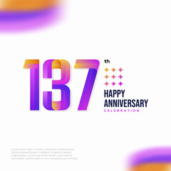Number 137 logo icon design, 137 birthday logo number, anniversary 137