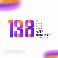 Number 138 logo icon design, 138 birthday logo number, anniversary 138