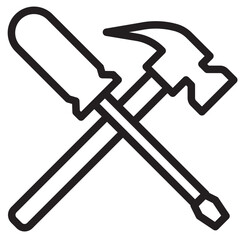 Hand tools outline style icon