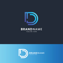 Letter D logo icon design template elements.