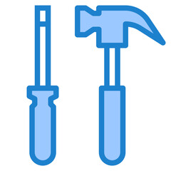 Hand tools blue style icon