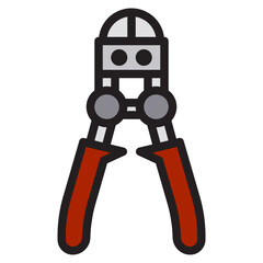 Crimping plier color line style icon