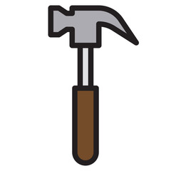 Hammer color line style icon