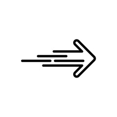 Black line icon for forward