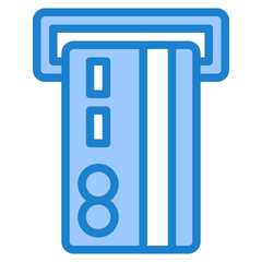 ATM machine blue style icon