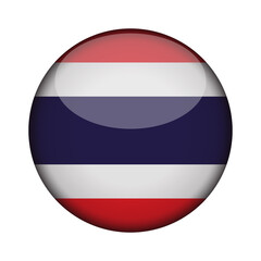thailand Flag in glossy round button of icon. National concept sign. Independence Day. isolated on transparent background.
