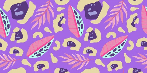 Y2k leopard seamless background. Psychedelic pink leopard print. Seamless abstract animal, skin pattern. Trendy illustration. Vector graphic illustration.