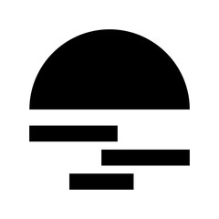 Foggy Moon Flat Vector Icon
