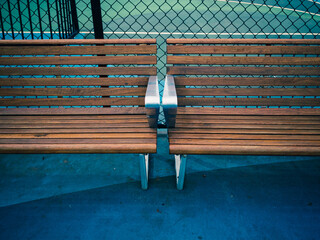 Empty park bench