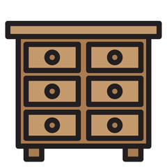 Cabinet color line style icon
