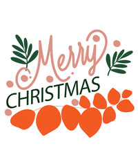 Merry Christmas illustration of an orange fruit
