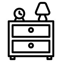 Beside table outline style icon