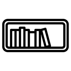 Book shelf outline style icon