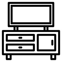 TV bench outline style icon