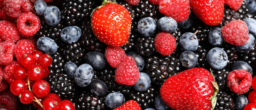 Different fresh berries as background