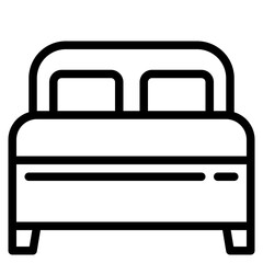 Bed outline style icon