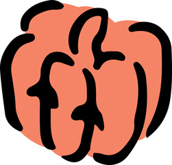 ハロウィンのジャックオランタン。手描きのアイソメトリック図。