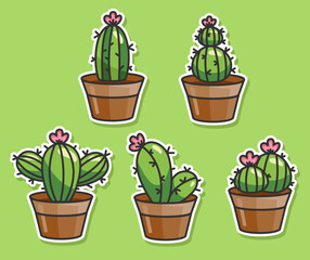 Cactus plan tree illustration sticker happy