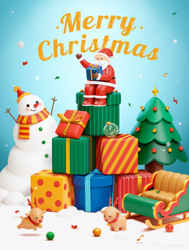 3d Christmas poster