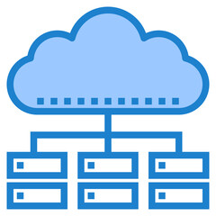 Distributed database blue style icon - 539917234
