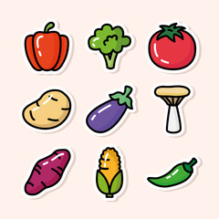 Vegetables fruit tomato potato spinach chili corn sweet potato