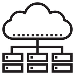 Distributed database outline style icon