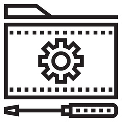 Tech service outline style icon