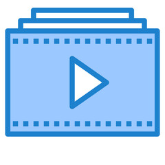 Video Plalist blue style icon