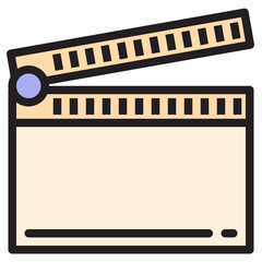 Clapperboard color line style icon