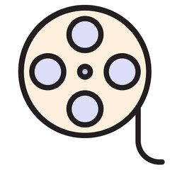 Film Reel color line style icon