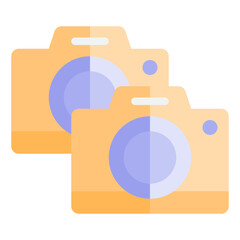 Cameras flat style icon
