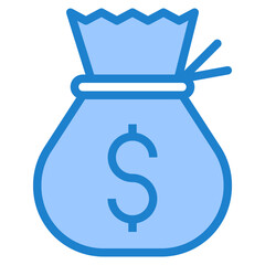 Money bag blue style icon