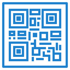 QR code blue style icon