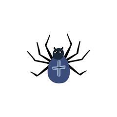 Cartoon spider. Handdrawn insect. Vectorhand drawn illustration