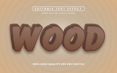 wood text effect editable. elegant 3d wood text effect
