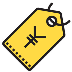 Price tag Yen color line style icon