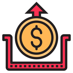 Withdawal color line style icon