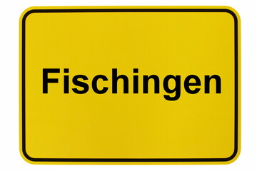 Illustration eines Ortsschildes der Gemeinde Fischingen in Baden-Württemberg