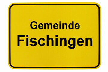 Illustration eines Ortsschildes der Gemeinde Fischingen in Baden-Württemberg